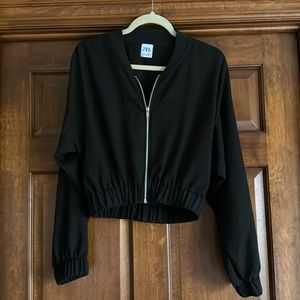 Zara black bomber zipper jacket - Size M